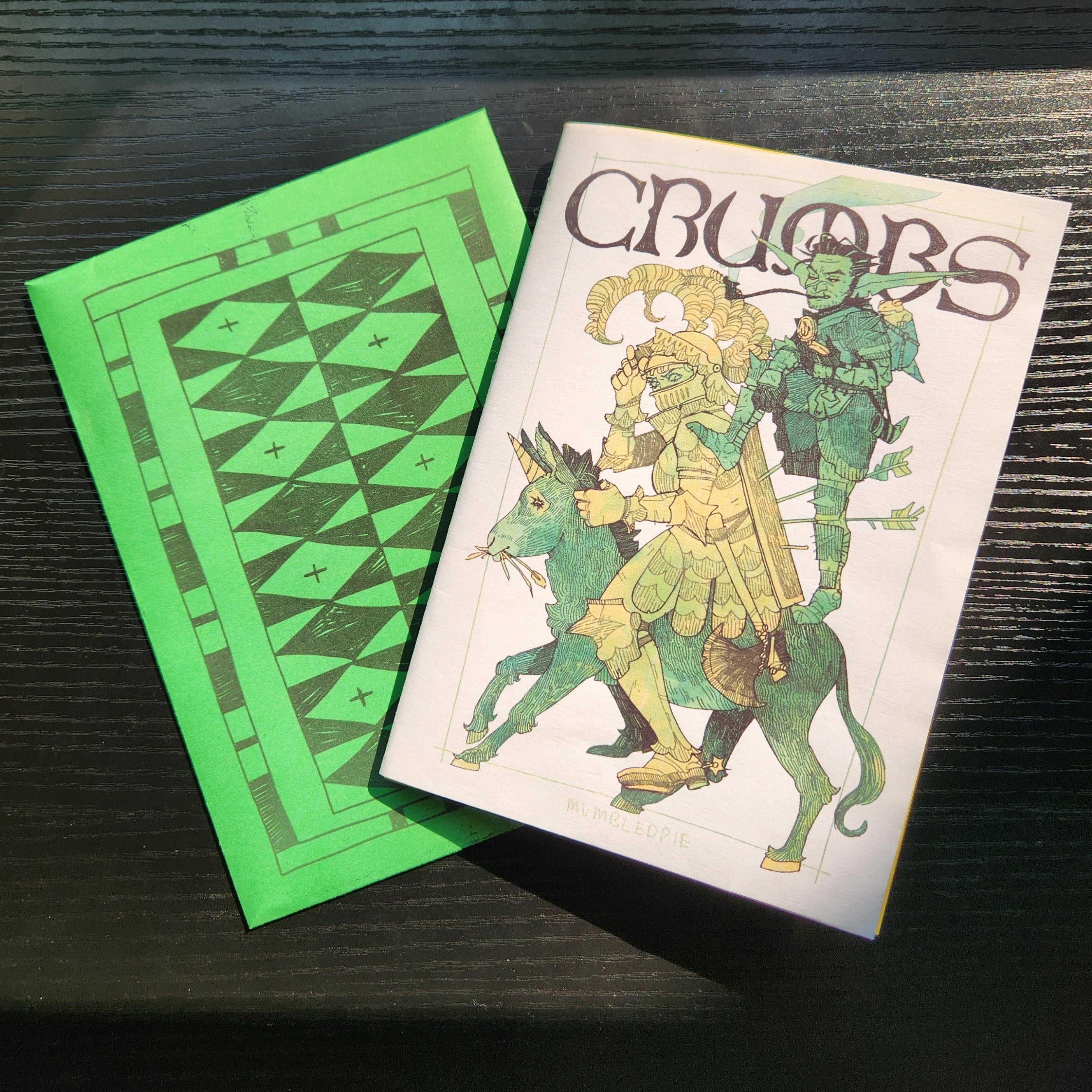 CRUMBS comic book Zine print. Featuring Crumbs the goblin and Lilie the novice Knight. Dark Fantasy. Zine
