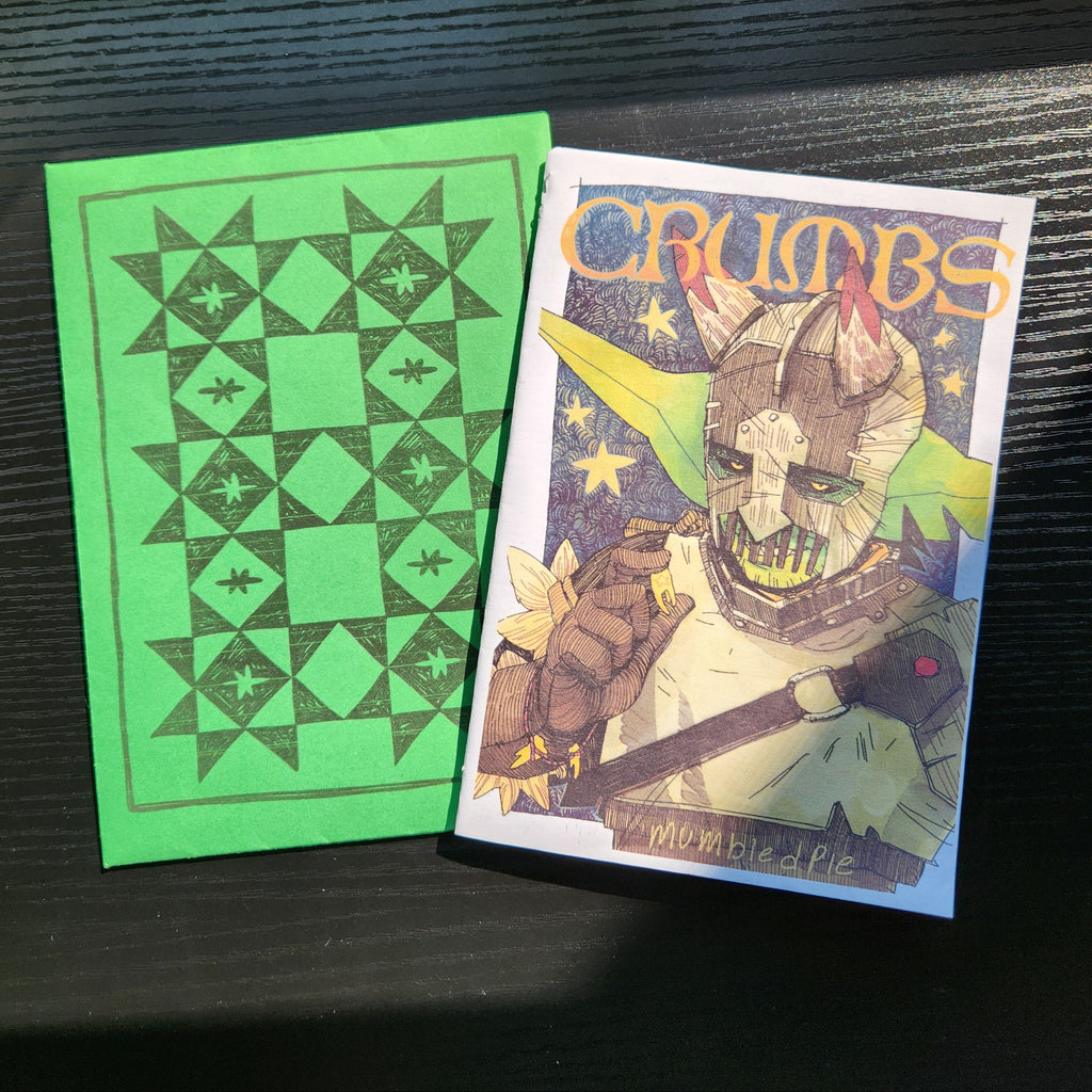 CRUMBS comic book Zine print. Featuring Crumbs the goblin and Lilie the novice Knight. Dark Fantasy. Zine

