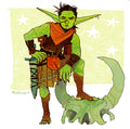 CRUMBS comic book art print. Featuring Crumbs the goblin hunting