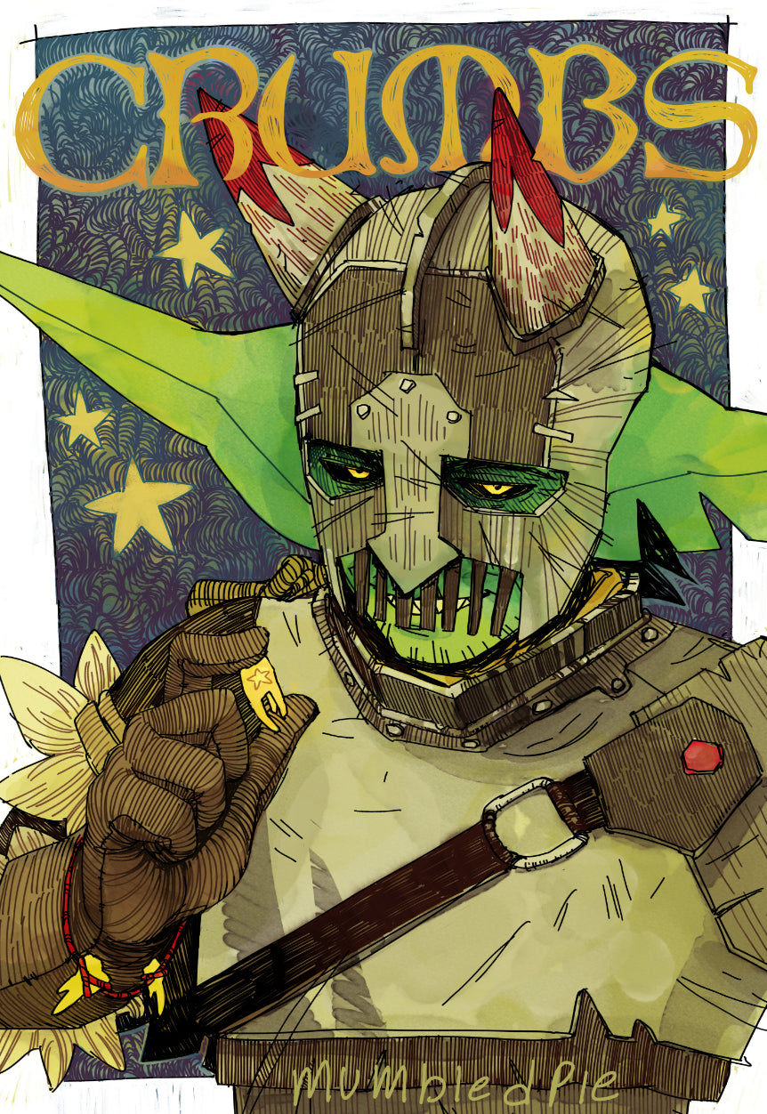 CRUMBS comic book art print. Featuring Crumbs the goblin. Dark Fantasy 