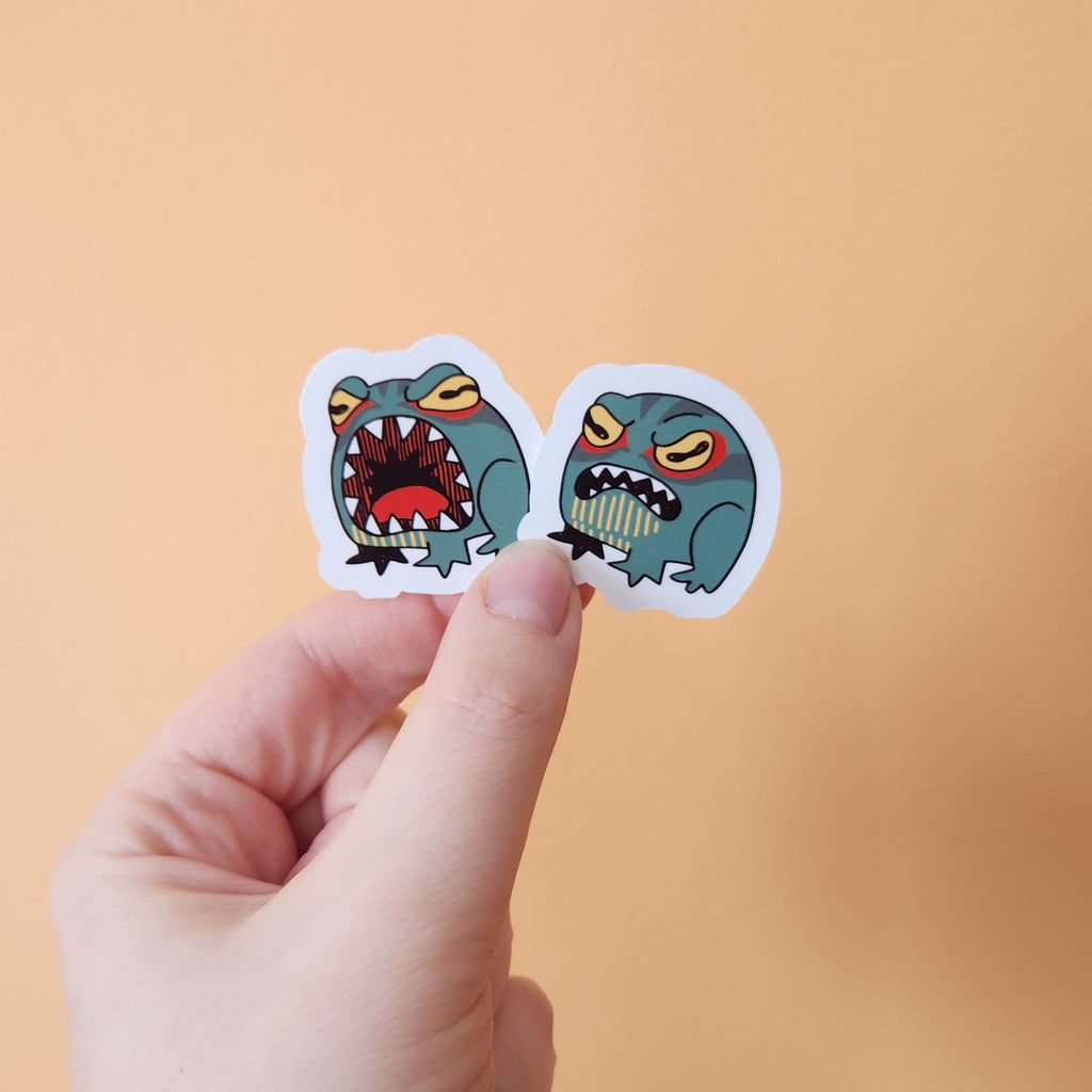 Frog Die cut sticker from CRUMBS comic