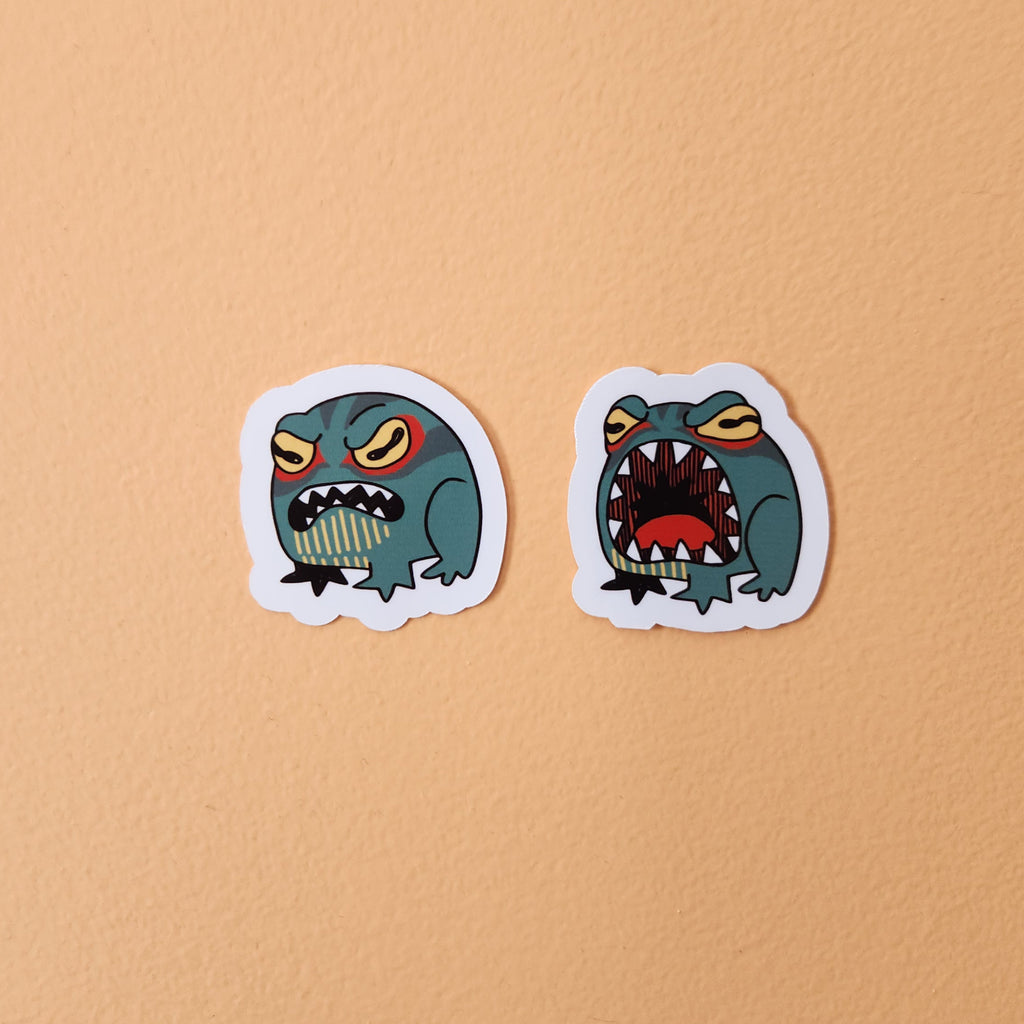 Frog Die cut sticker from CRUMBS comic
