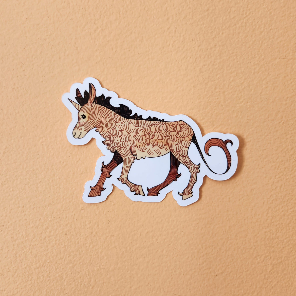 The golden Mule from the CRUMBS the goblin comic. Die cut stickers