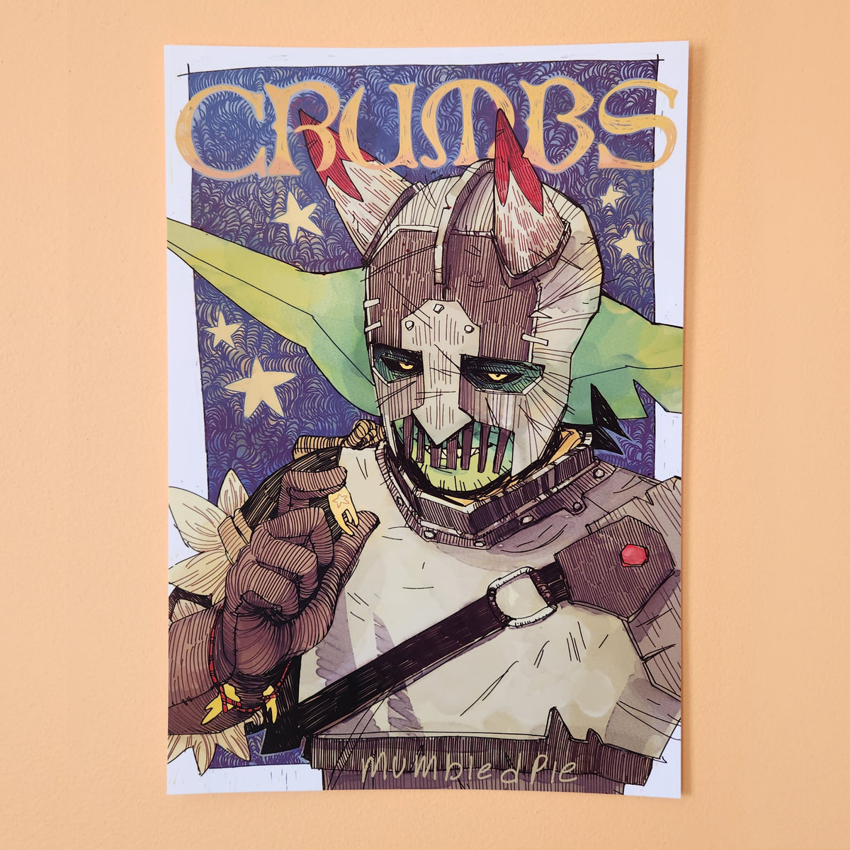 CRUMBS comic book art print. Featuring Crumbs the goblin. Dark Fantasy 