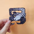 Scorpio Black & White Sticker 3x3 Pen and ink illustration 