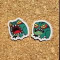 Frog familiar from CRUMBS the goblin comic. Angry frog. Die cut stickers